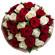 bouquet of red and white roses. Saint Petersburg