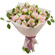 bouquet of lisianthuses carnations and alstroemerias. Saint Petersburg