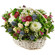 basket of chrysanthemums and roses. Saint Petersburg