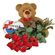 red roses with teddy and chocolates. Saint Petersburg