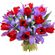 bouquet of tulips and irises. Saint Petersburg